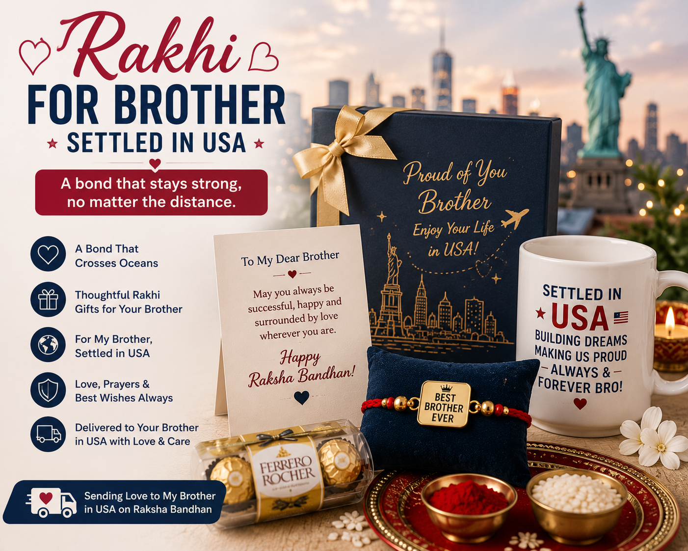 Rakhi for brother settled in usa