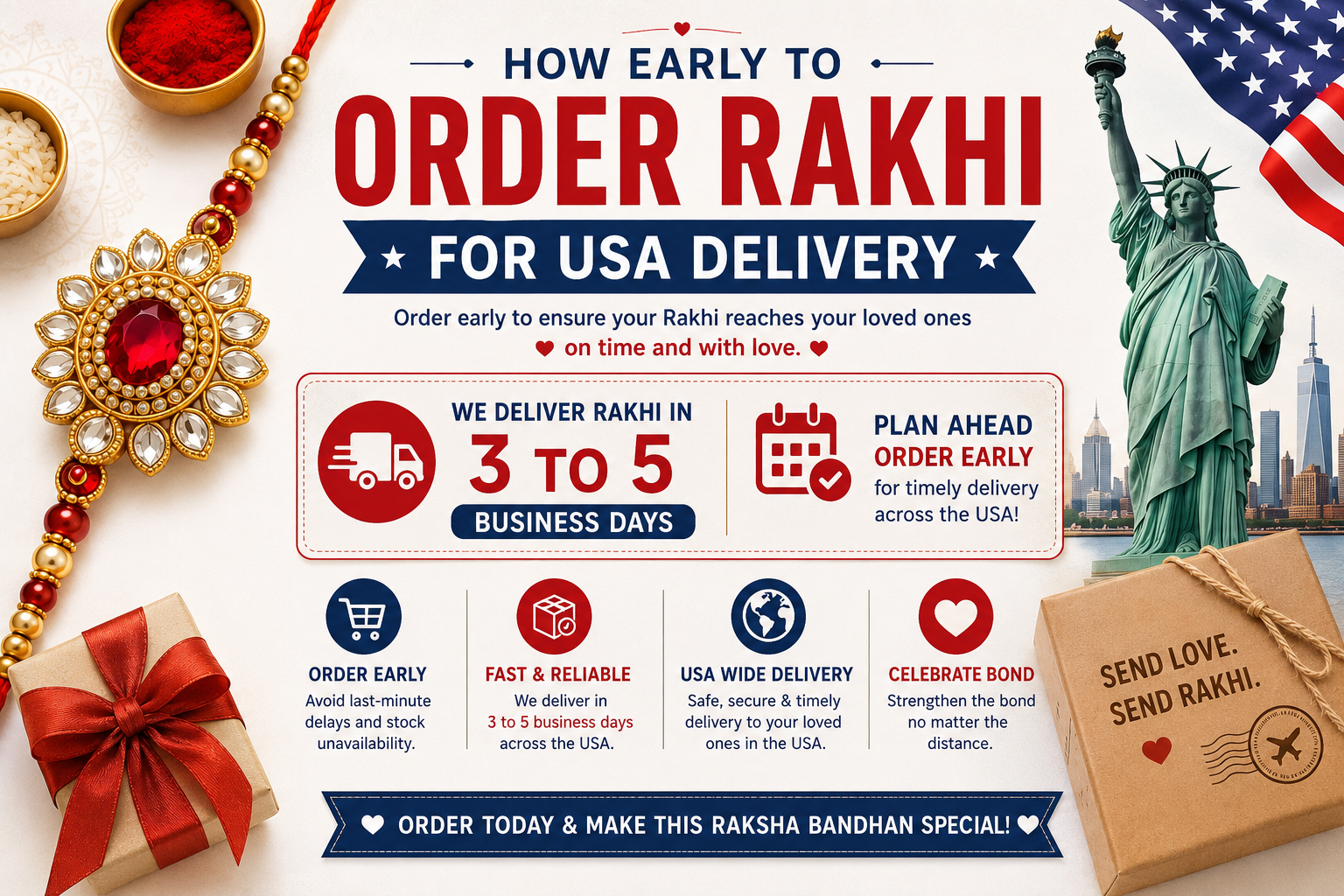 How early to order rakhi for usa delivery