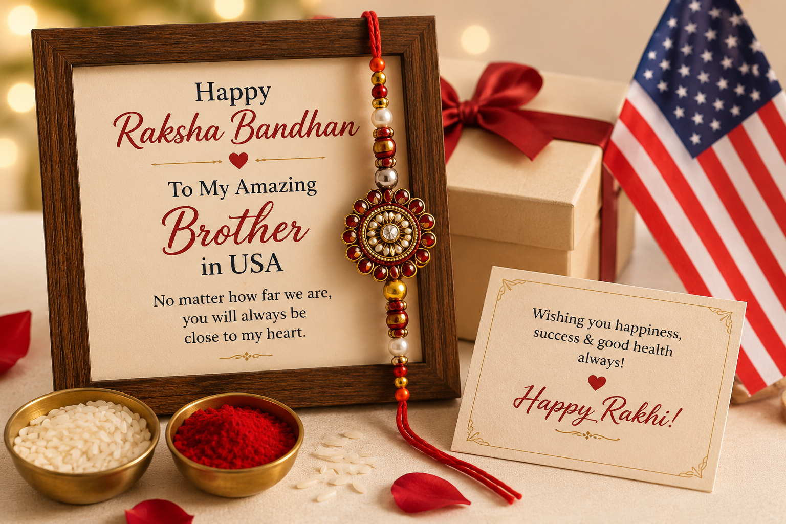 Rakhi and photo frame combo usa