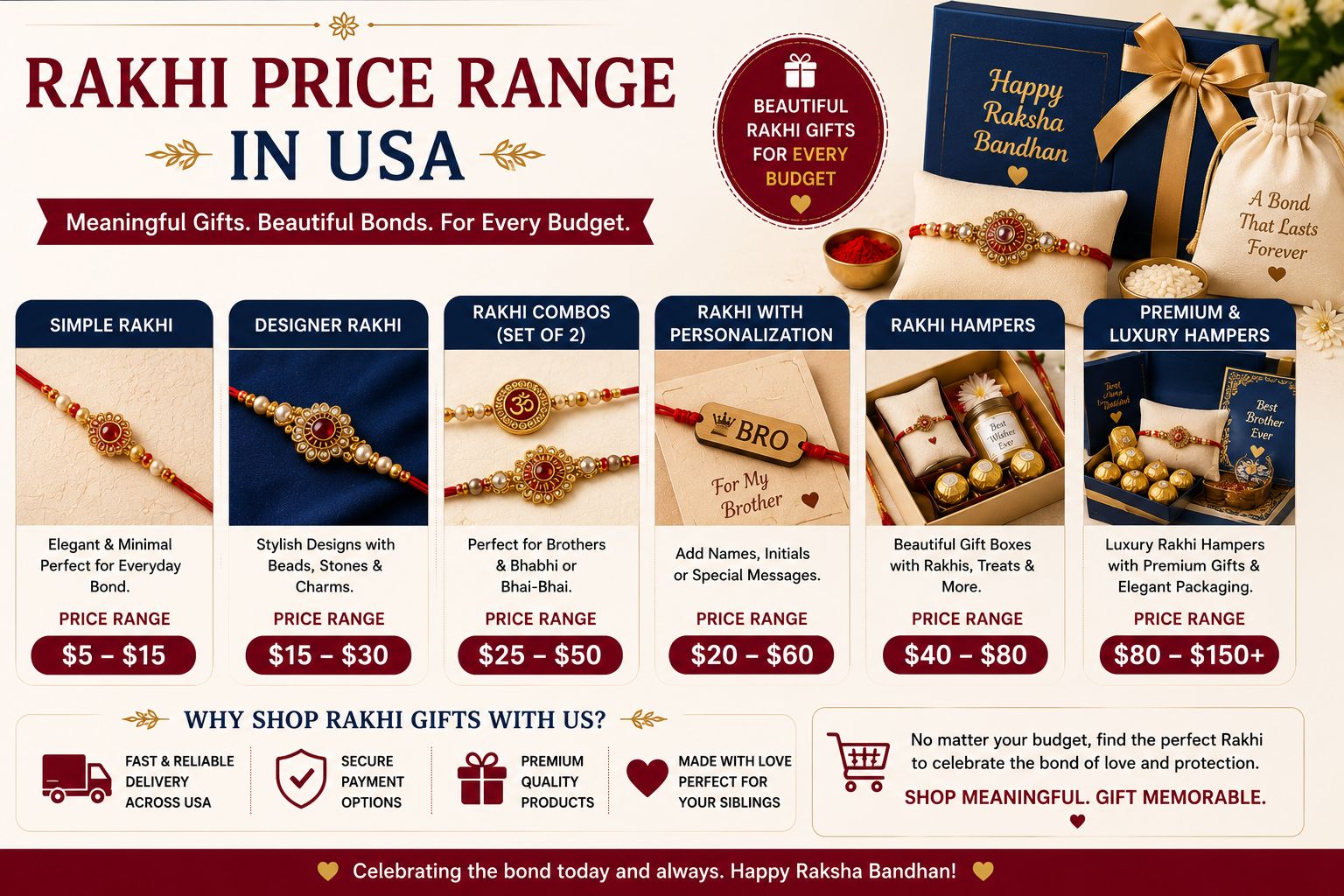 Rakhi price range usa