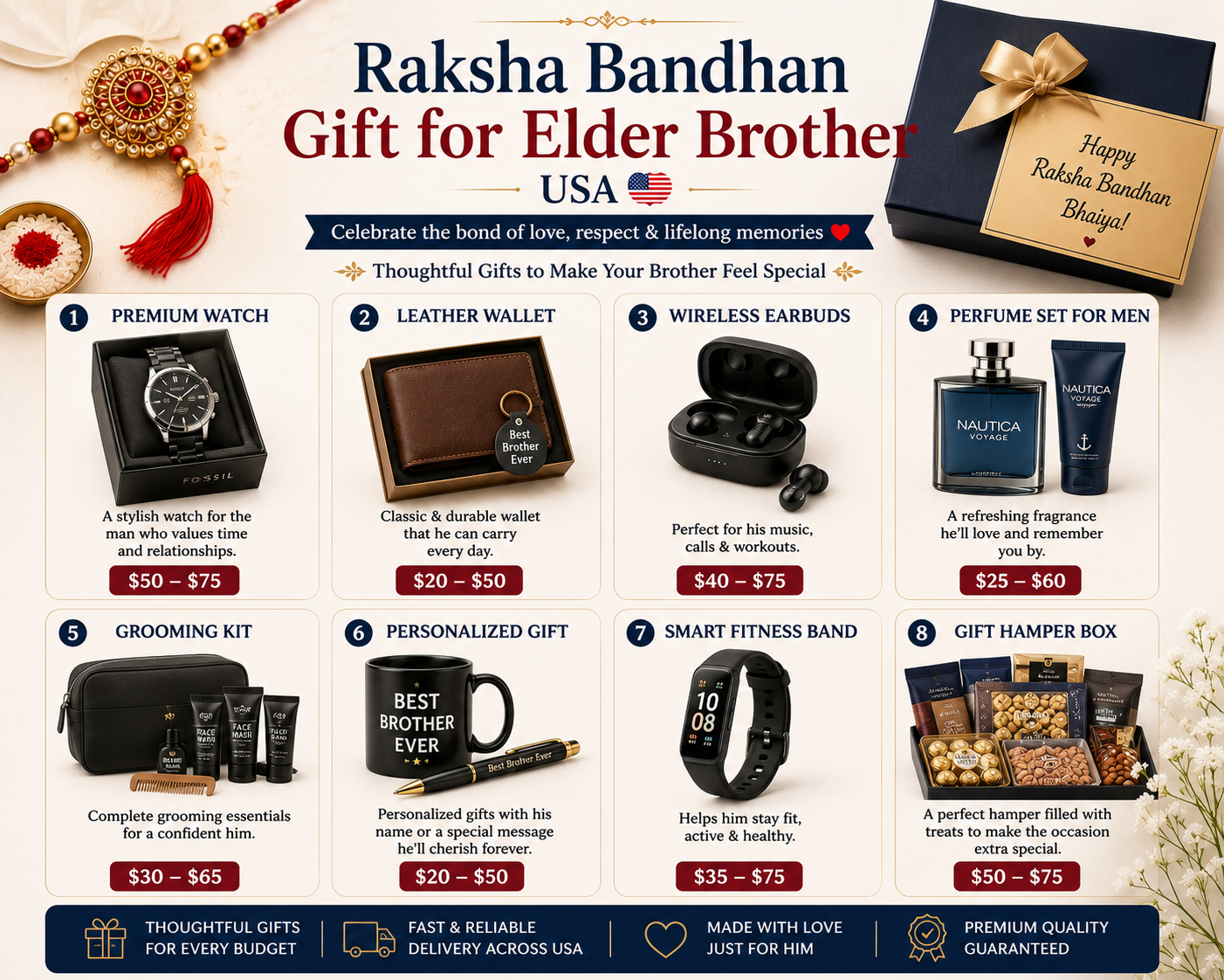 Raksha bandhan gift for elder brother usa