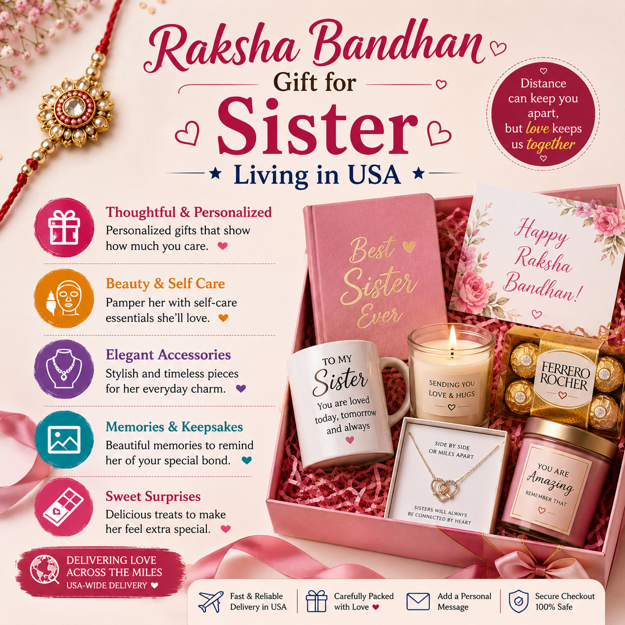 Raksha bandhan gift for sister living in usa