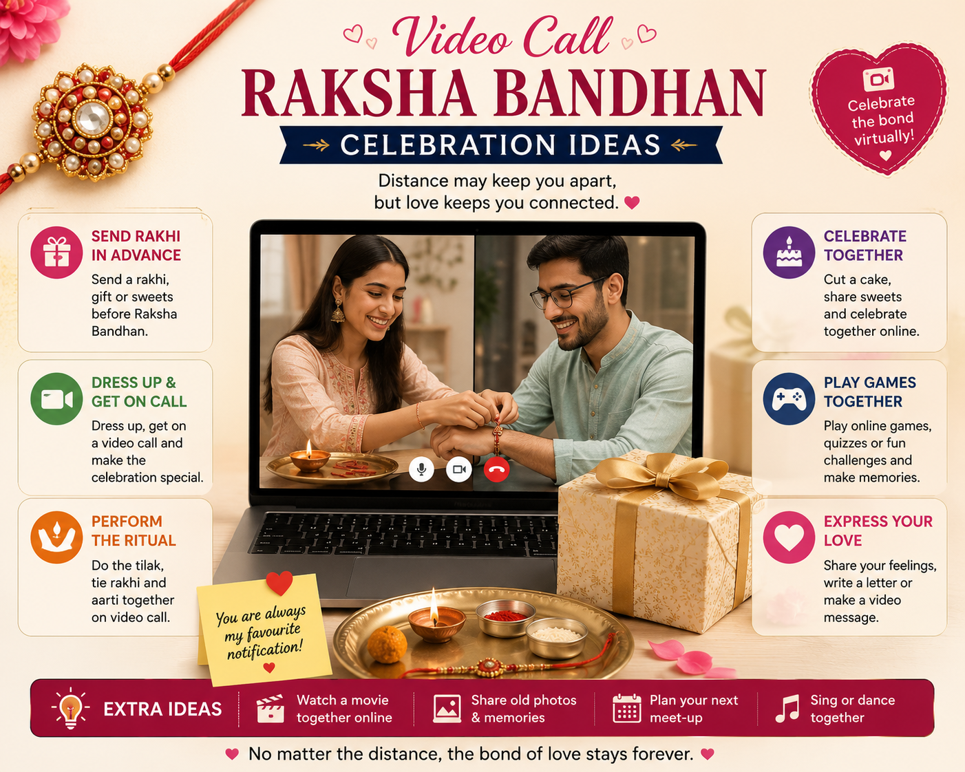 Video call raksha bandhan celebration ideas