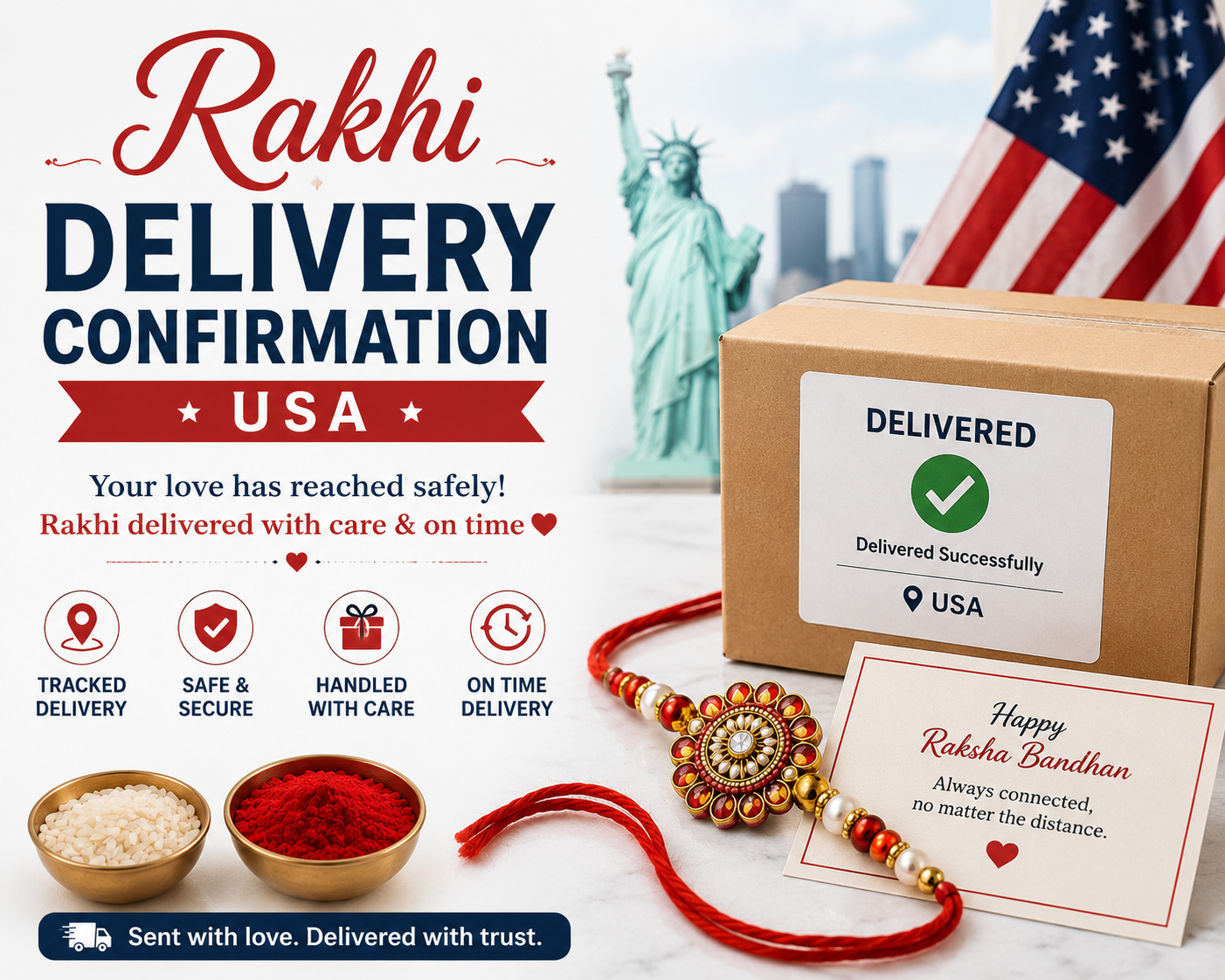 Rakhi delivery confirmation usa