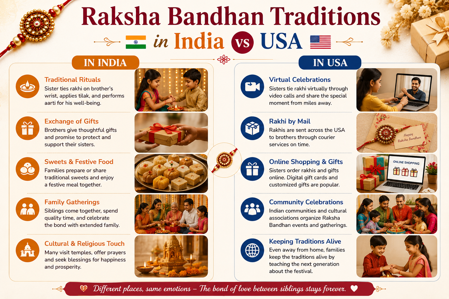 Raksha bandhan traditions in india vs usa