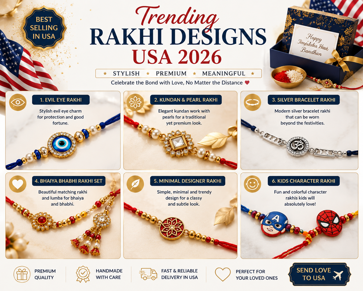 Trending rakhi designs usa 2026