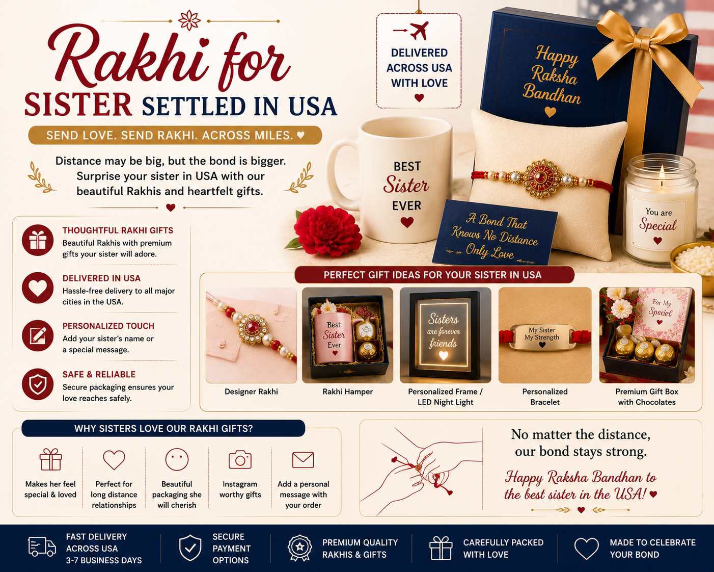Rakhi for sister settled in usa