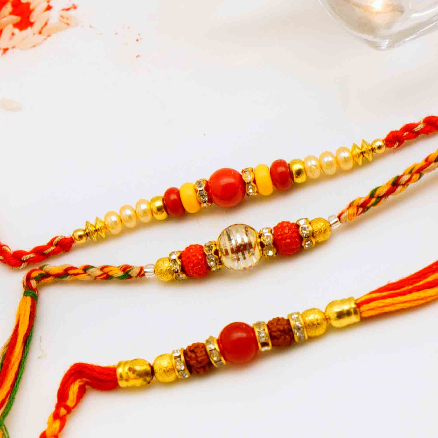 Elegant Pearl Designer Single Rakhi — Style 13 — image 1 of 1