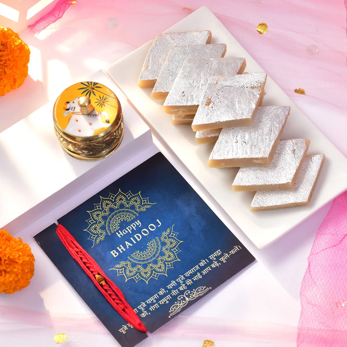 Bhai Dooj Kaju Katli & Kumkum Gift Box — image 1 of 3