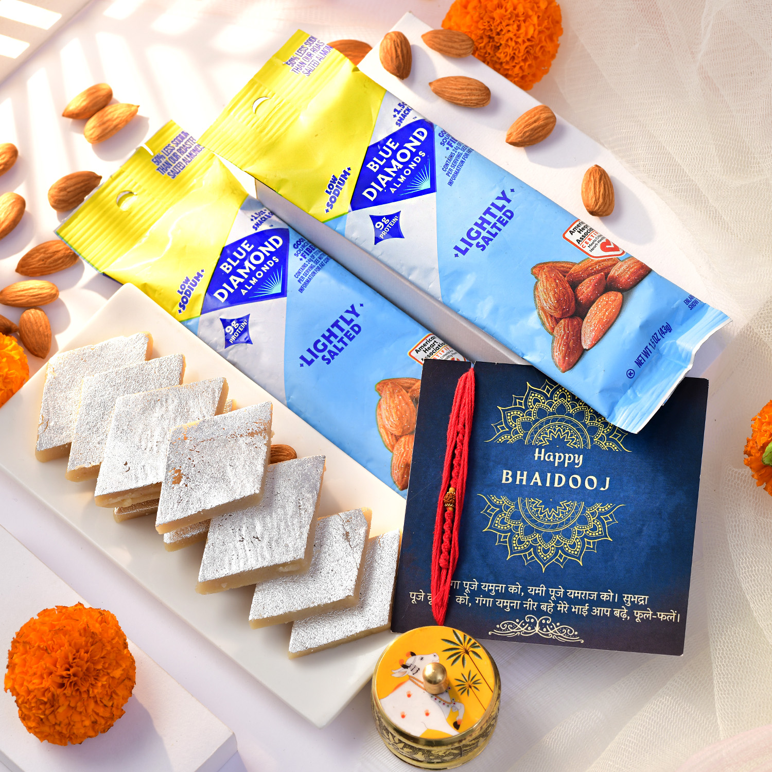 Bhai Dooj Kaju Katli and Kumkum Gifts for USA Delivery
