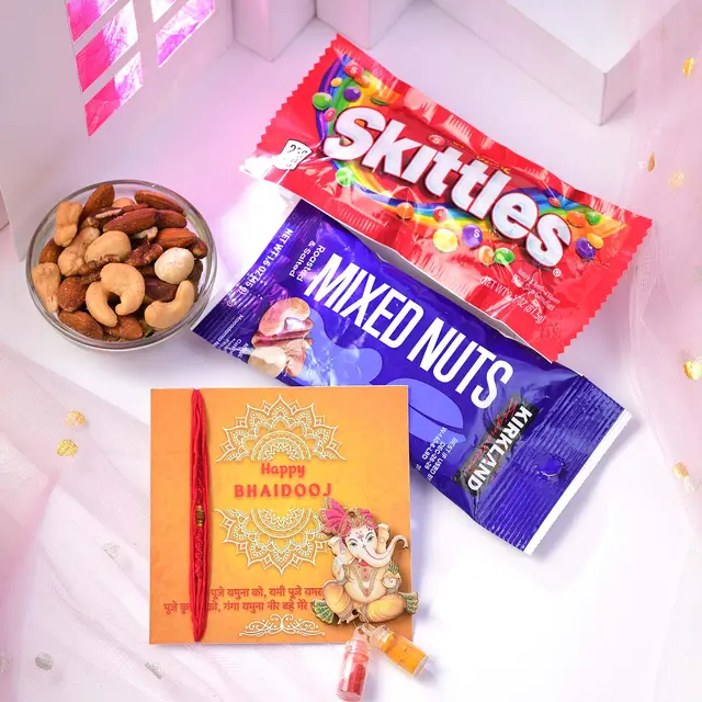 Bhai Dooj Skittles & Mixed Nuts Box