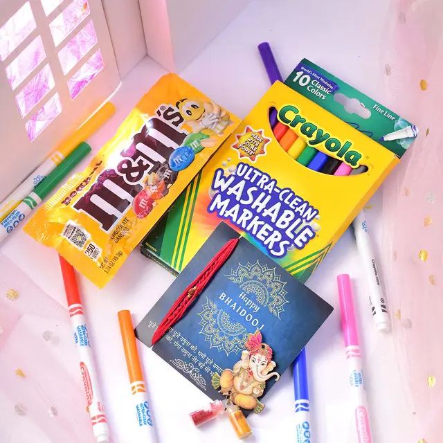 Bhai Dooj M&M's & Markers Kids Gift