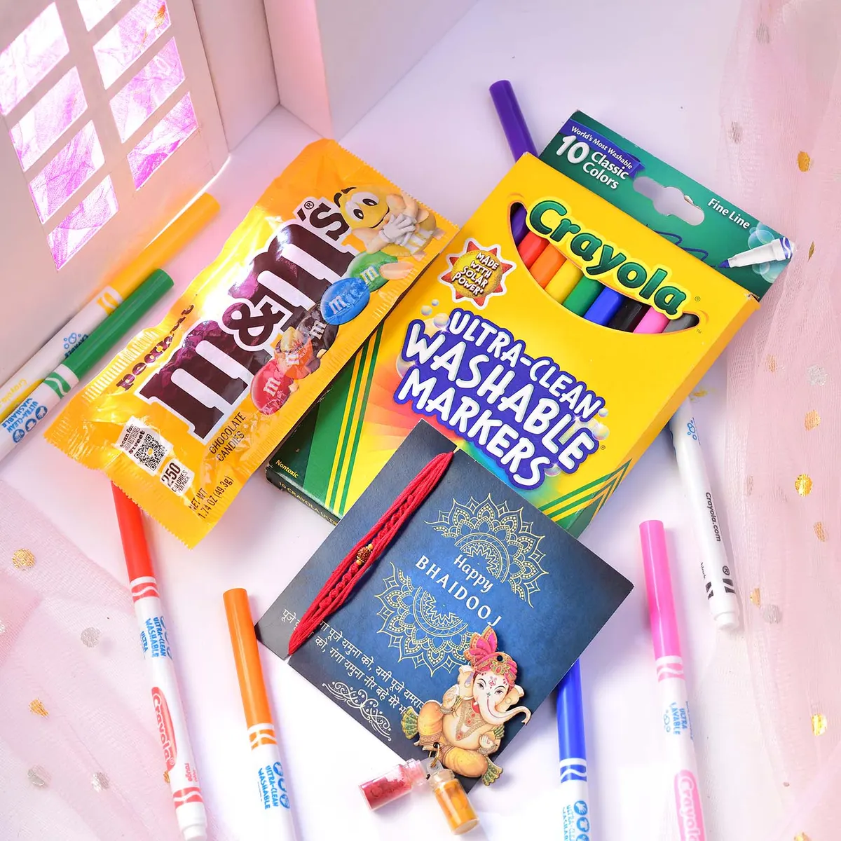 Bhai Dooj M&M's & Markers Kids Gift — image 1 of 3