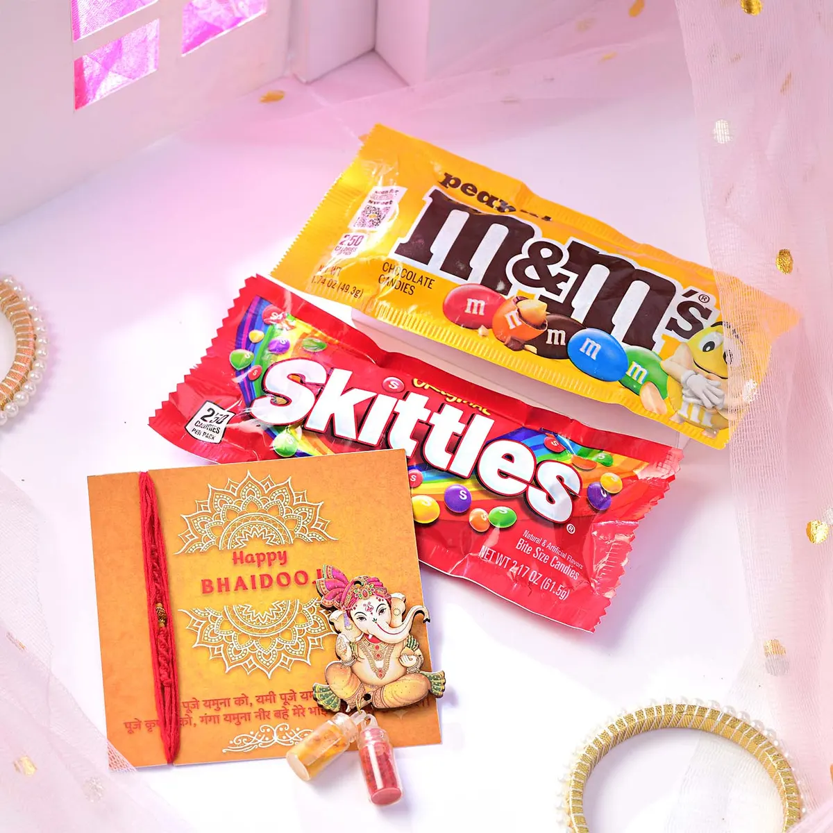 Bhai Dooj M&M's & Skittles Gift Box — image 1 of 3