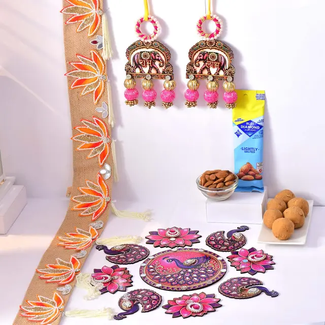Diwali Toran, Rangoli & Besan Laddoo Hamper
