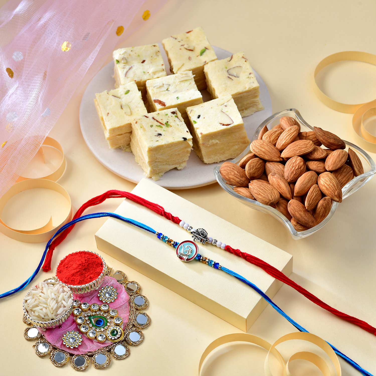 Twin Rakhi Soan Papdi Combo — image 1 of 2